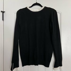 Black and Eggshell Ruffle Sleeve and Collar